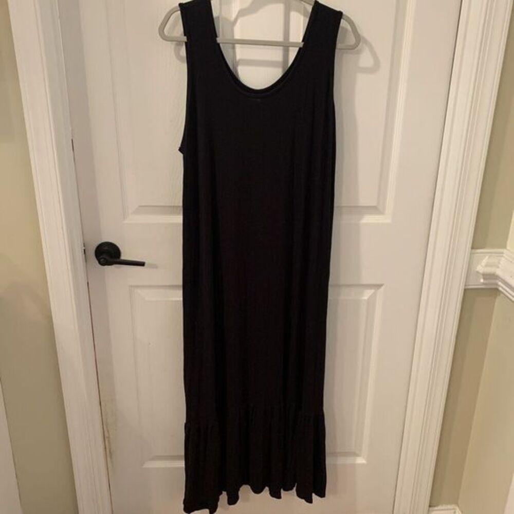 Mud Pie Women's Black Maxi‎ Dress Size XL Lagenlook Tiered Dress Flowy